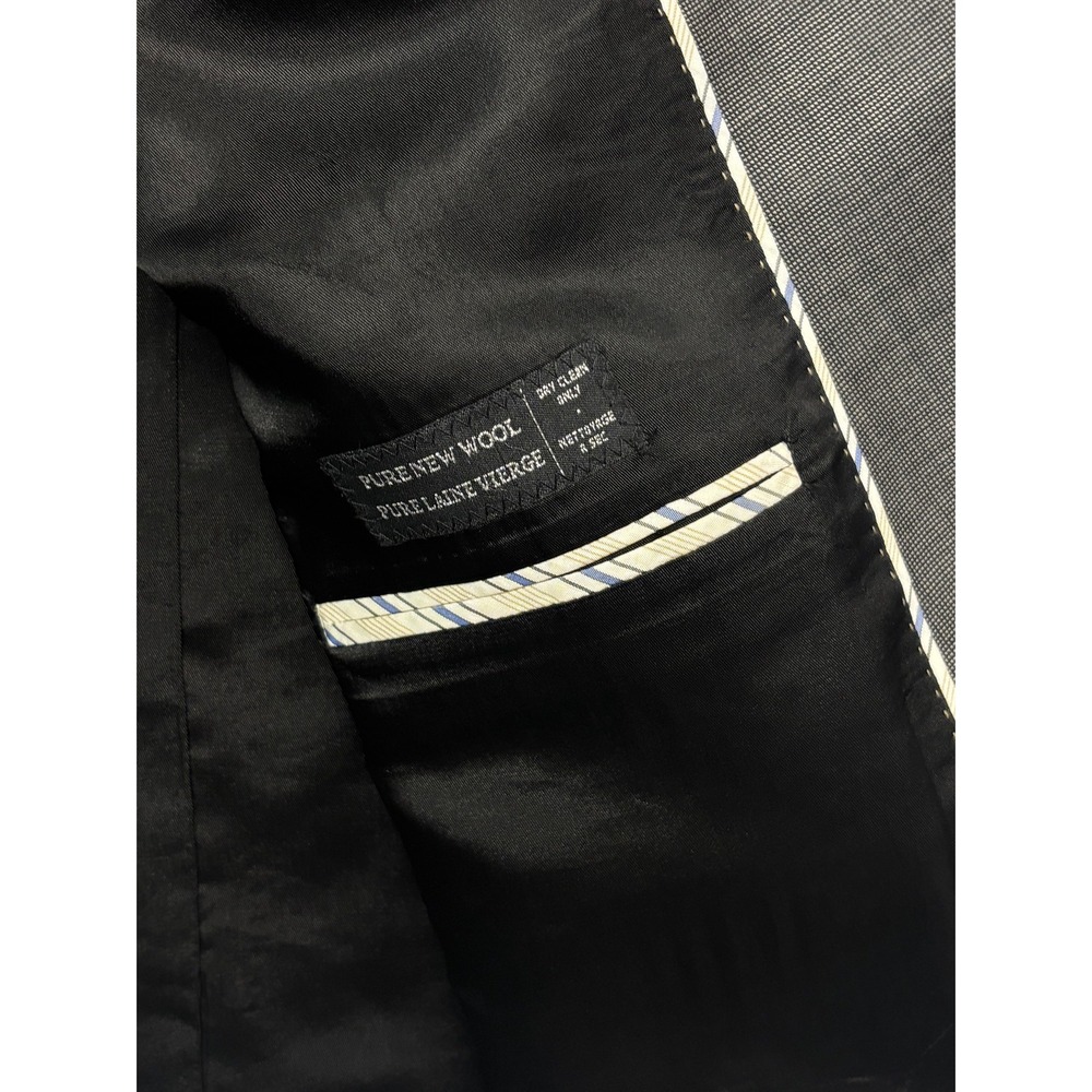 Gray Nailhead 54T 54L Blazer Jacket Sport Suit Coat 100% Wool All Season Mens - Picture 5 of 11
